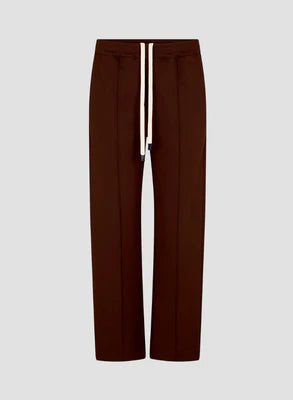 Twill Stripe Detail Pant in Carob and Pale Pink Bassike