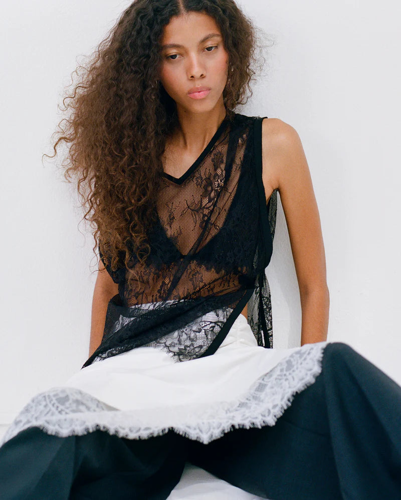 Ingrid Lace Top in Black Sir.