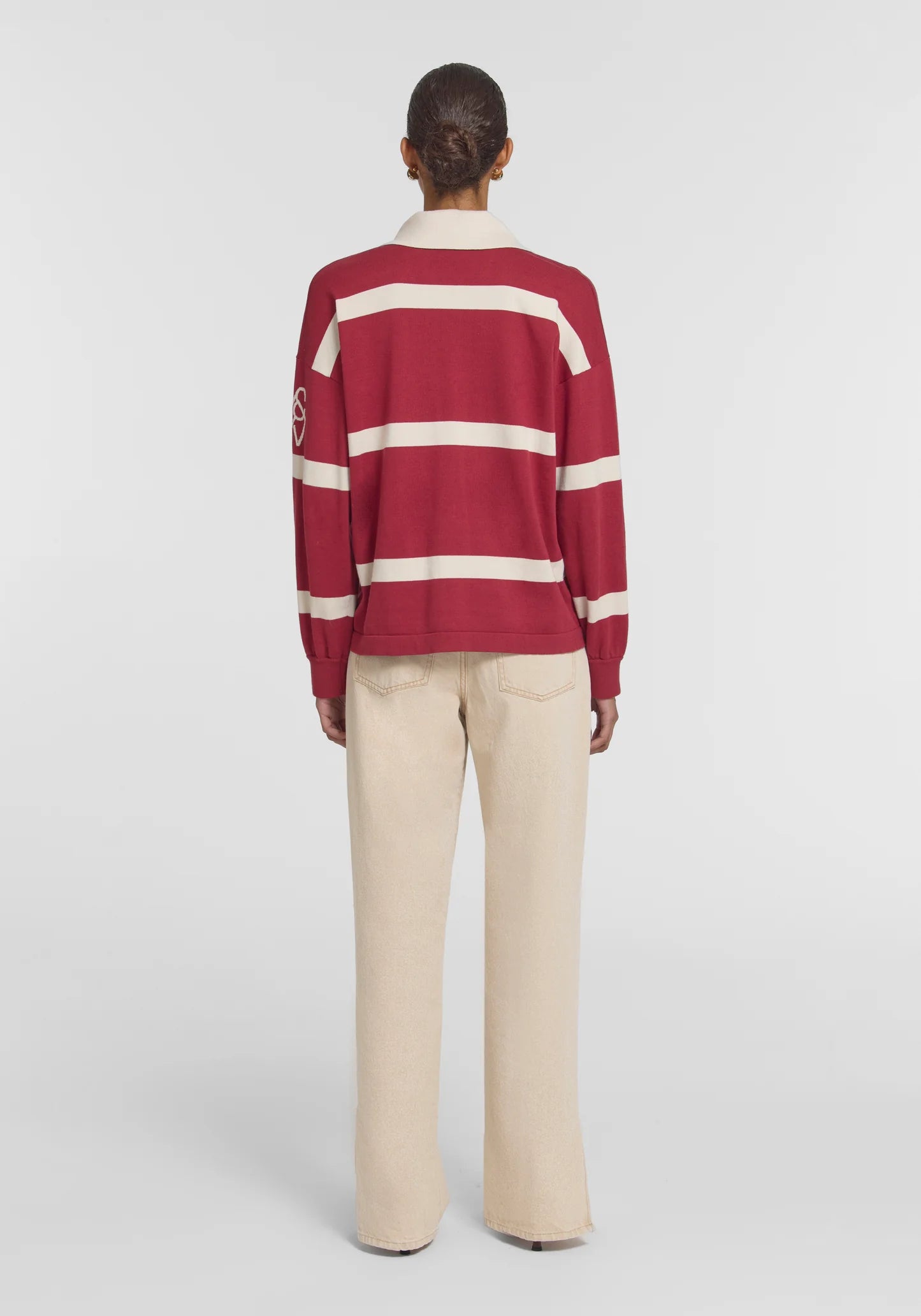 Rival Polo Knit in Red Stripe Viktoria + Woods