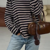 Lee L/S Stripe Top in Brown