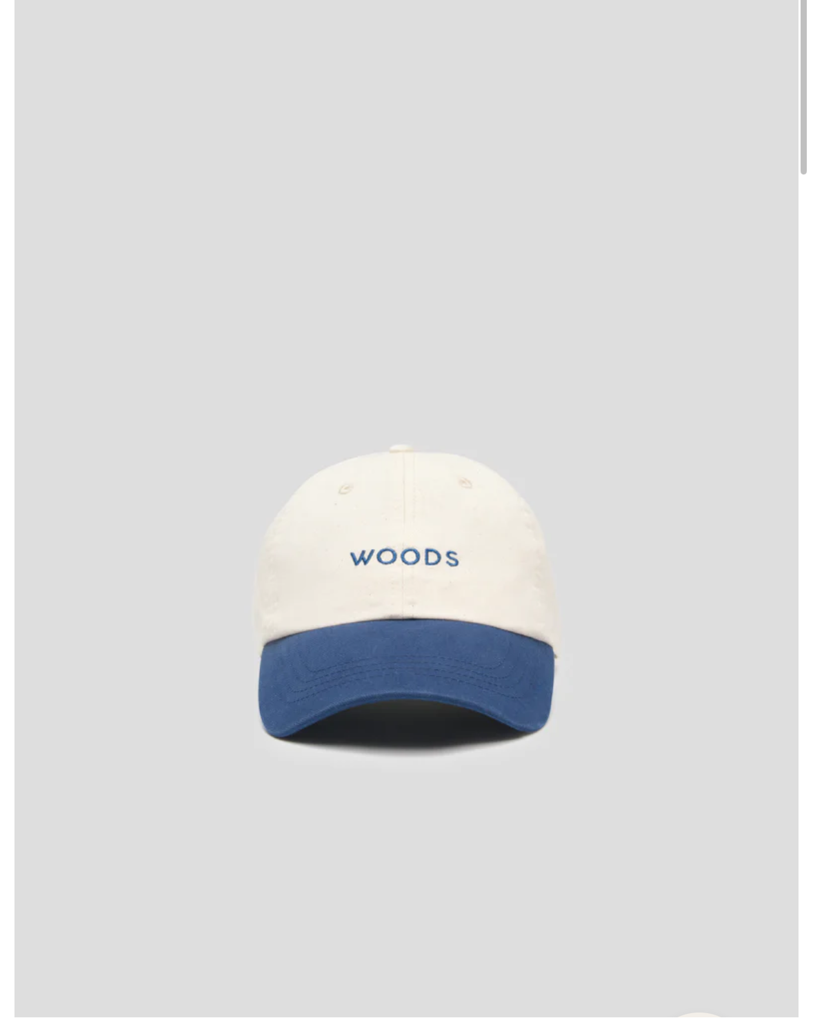 Woods Two Tone Cap in Ecru and Indigo Blue