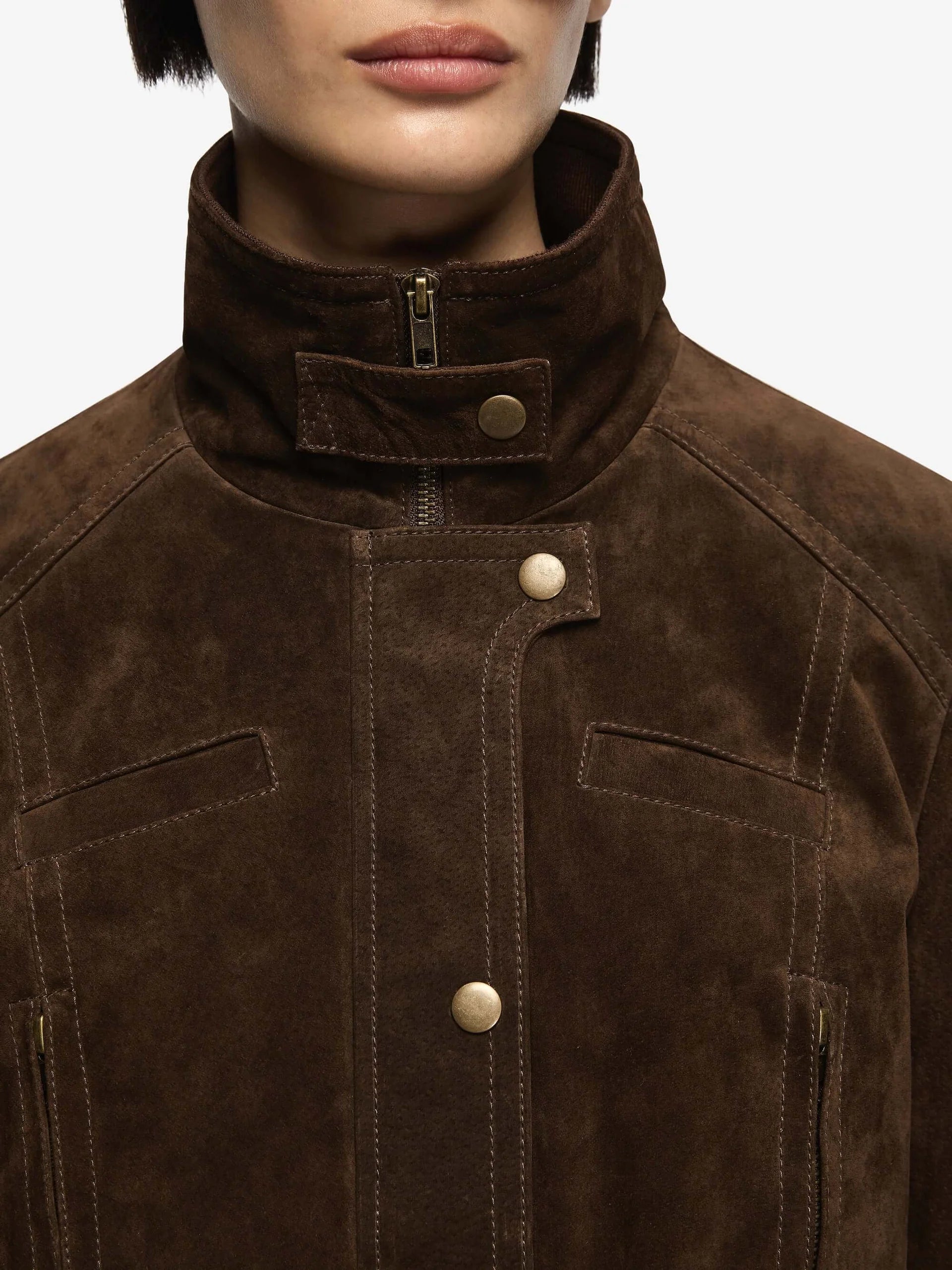 Hunter Suede Jacket in Dark Chocolate Bec and Bridge