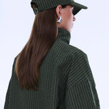 Fallon Check Cap in Olive