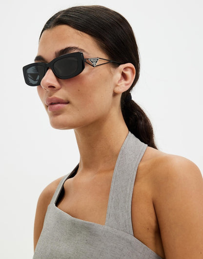 Prada Square Acetate Sunglasses in black