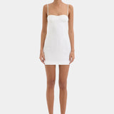 White mini dress with spaghetti straps by Sir at clothlifestyle 