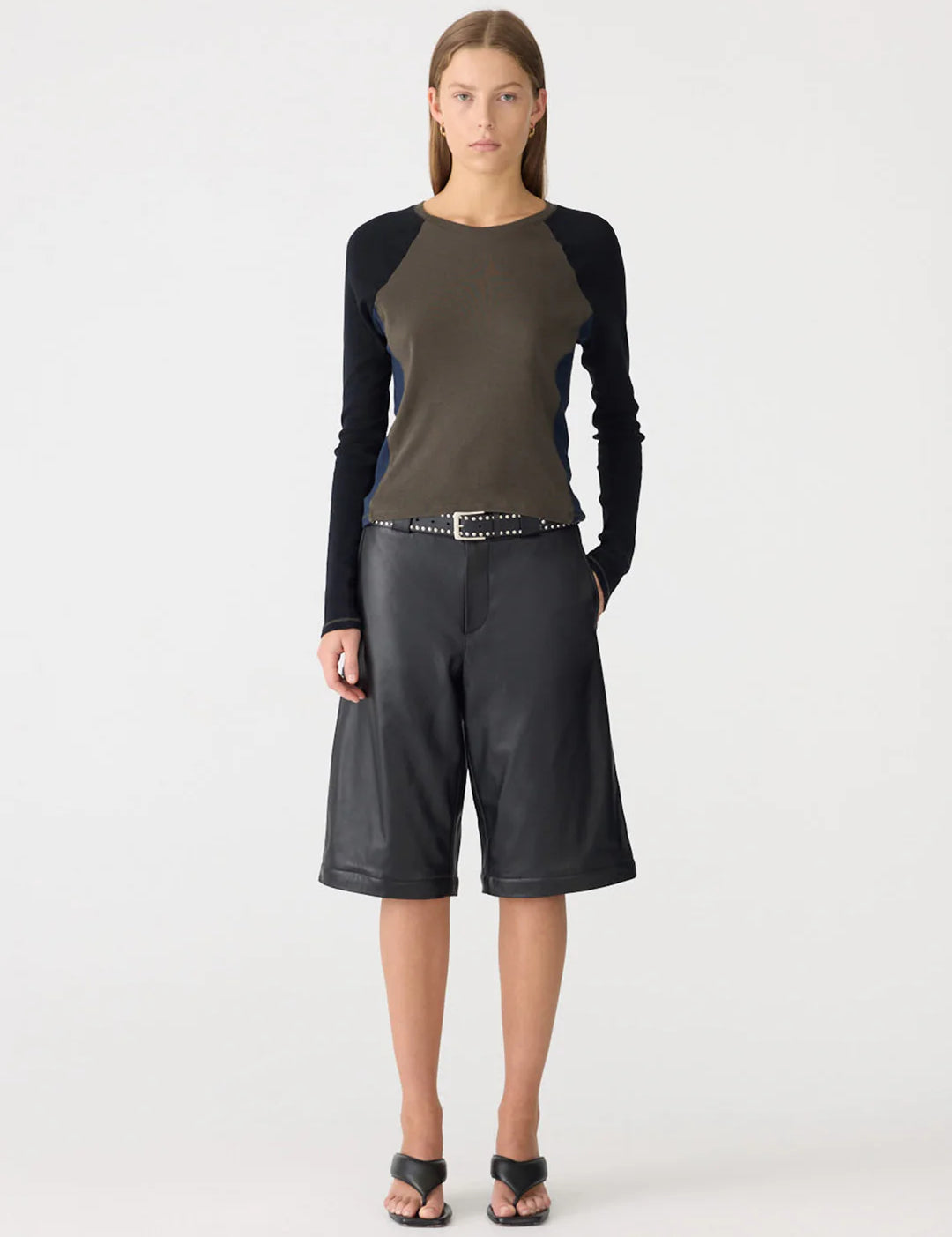 Panelled Rib L/S Baby T- Shirt BASSIKE