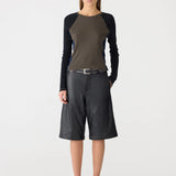 Panelled Rib L/S Baby T- Shirt BASSIKE