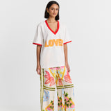 Lover V-Neck Tee in White