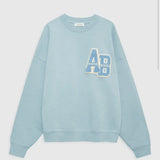 Miles Letterman Sweatshirt in Pastel Blue
