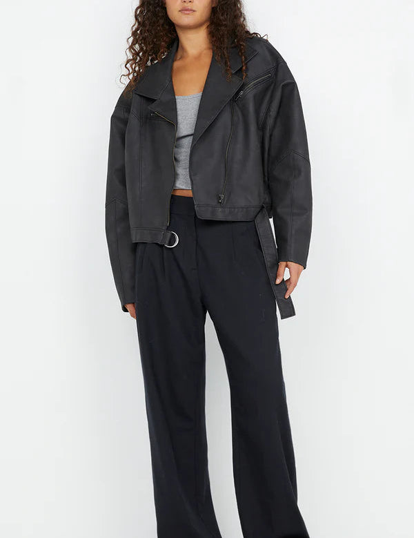 Davie Bomber in Washed Black Bec and Bridge