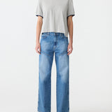 Layered Neck T-Shirt in GreyMarl/Blue BASSIKE