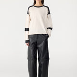 Long Sleeve Slouch Panelled T-Shirt