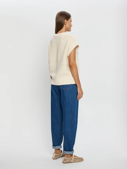 Olessia Knit Sweater in Cream