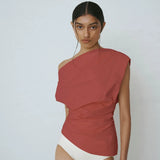Pallas Top in Washed Red