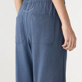Wide leg double jersey pant in Midnight Blue Bassike