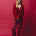 Pepa Cardigan in Burgundy Blanca