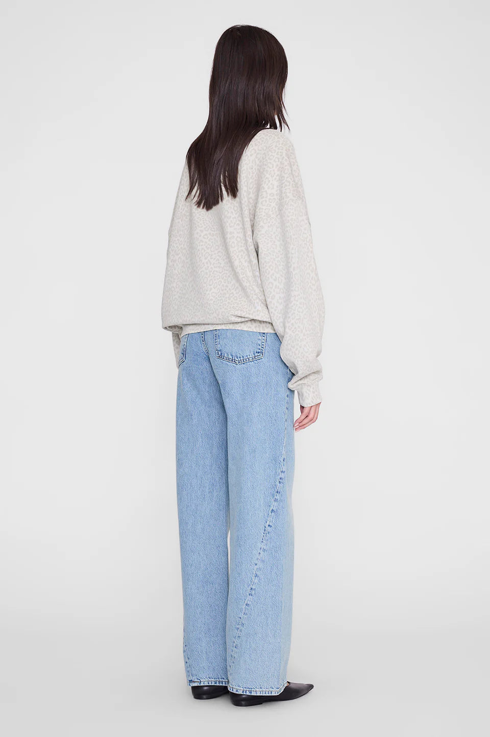 Miles White Leopard Sweatshirt ANINE BING