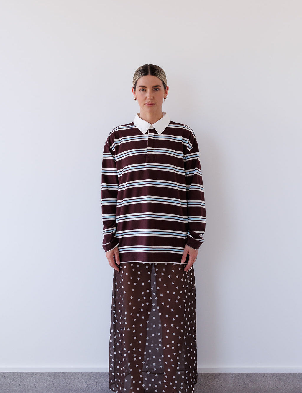 Winnie Polo in Chocolate Stripe Mabel