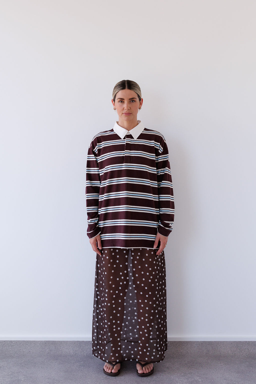 Winnie Polo in Chocolate Stripe Mabel