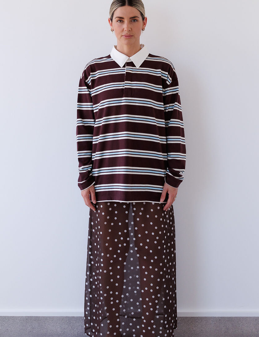 Winnie Polo in Chocolate Stripe Mabel