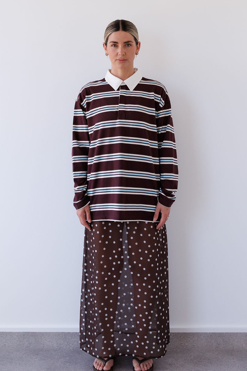 Winnie Polo in Chocolate Stripe Mabel