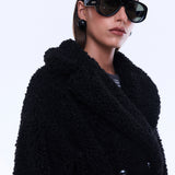 Quinn Faux Fur Robe in Black