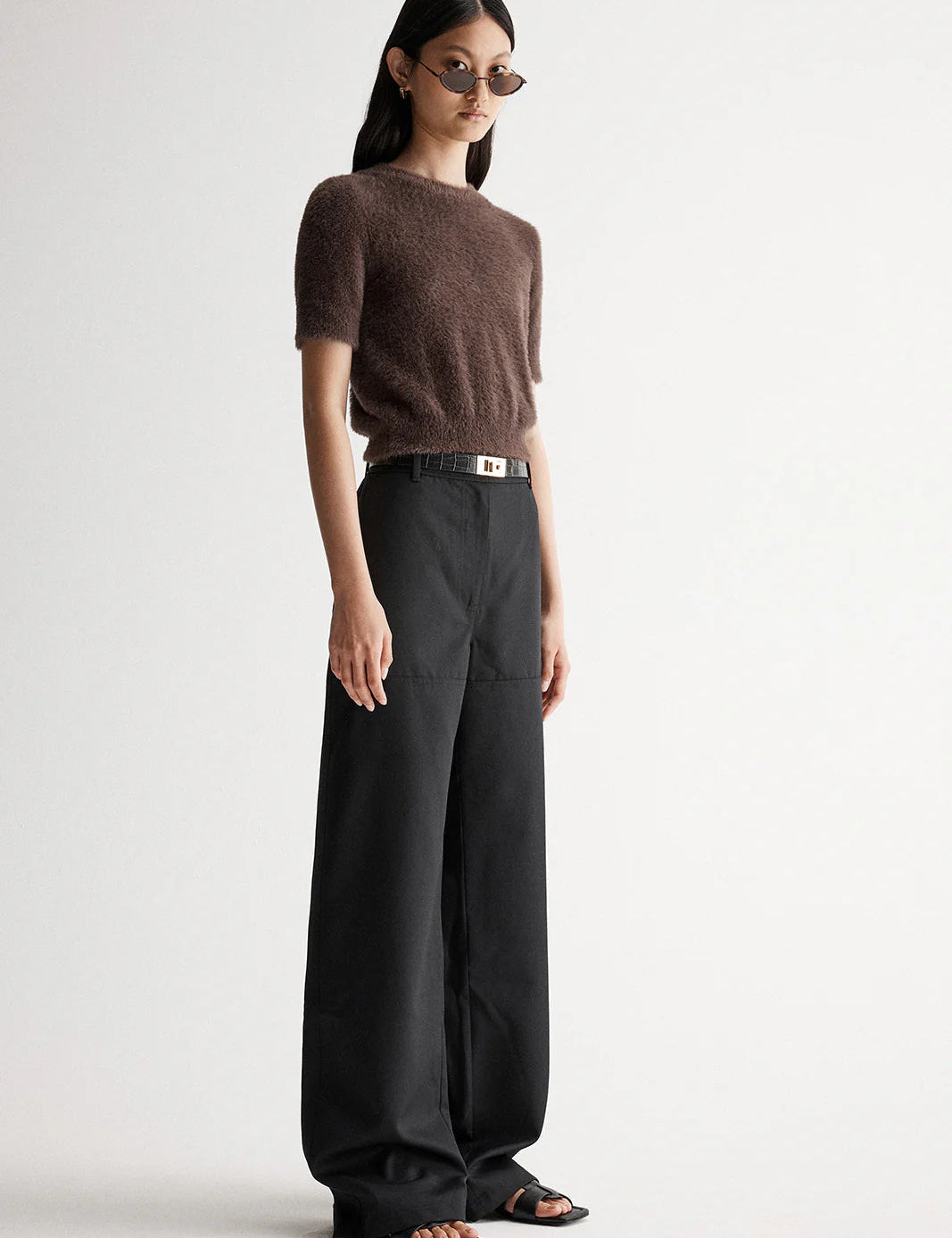 Mochi Knit Tee in Chocolate Elka Collective