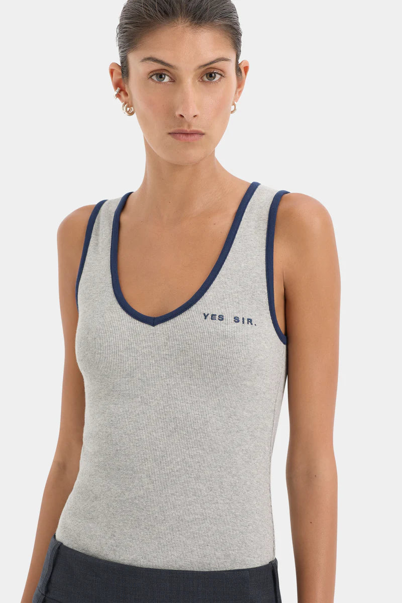 Yes Sir. Ribbed Tank in Grey Marle (Copy) Sir.