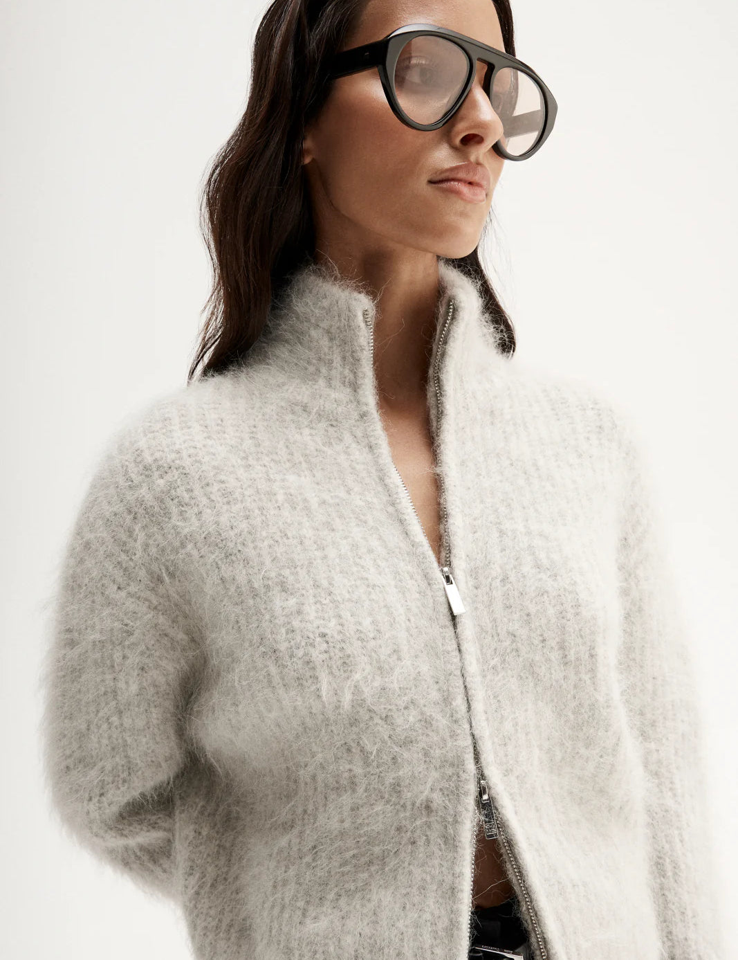 Arden Knit Cardigan in White Marle Elka Collective