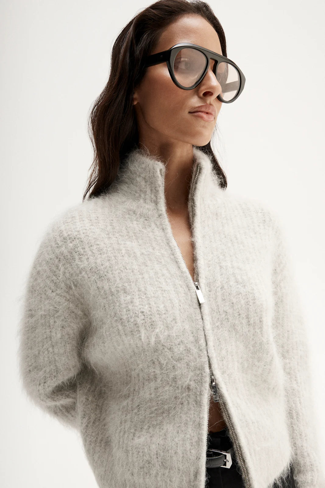Arden Knit Cardigan in White Marle Elka Collective