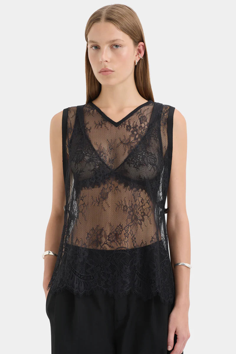 Ingrid Lace Top in Black Sir.