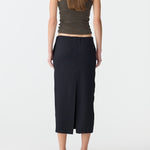Stretch Twill Minimal Skirt in Black BASSIKE