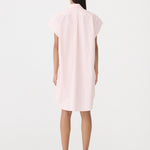 Crushed Cotton Sleeveless Dress in Pink Bassike