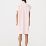 Crushed Cotton Sleeveless Dress in Pink Bassike