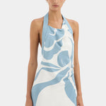 Lilou Halter Mini Dress in Liora Blue Sir.