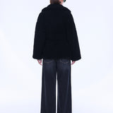 Quinn Faux Fur Robe in Black