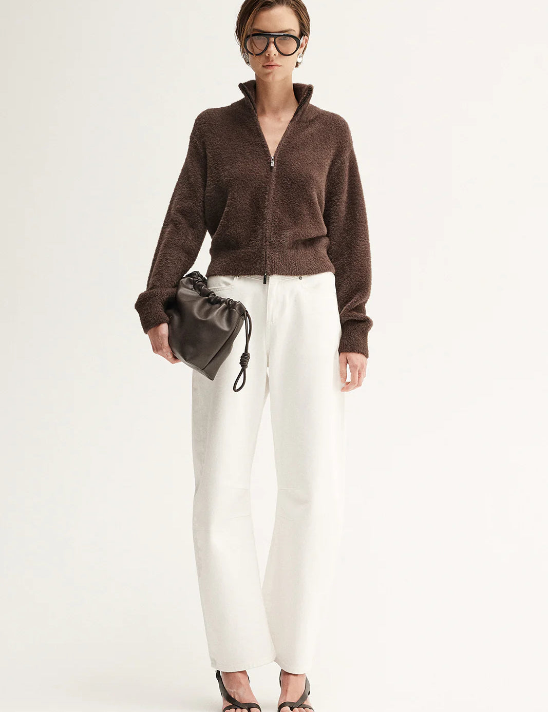 Leon Knit Cardigan in Chocolate Elka Collective