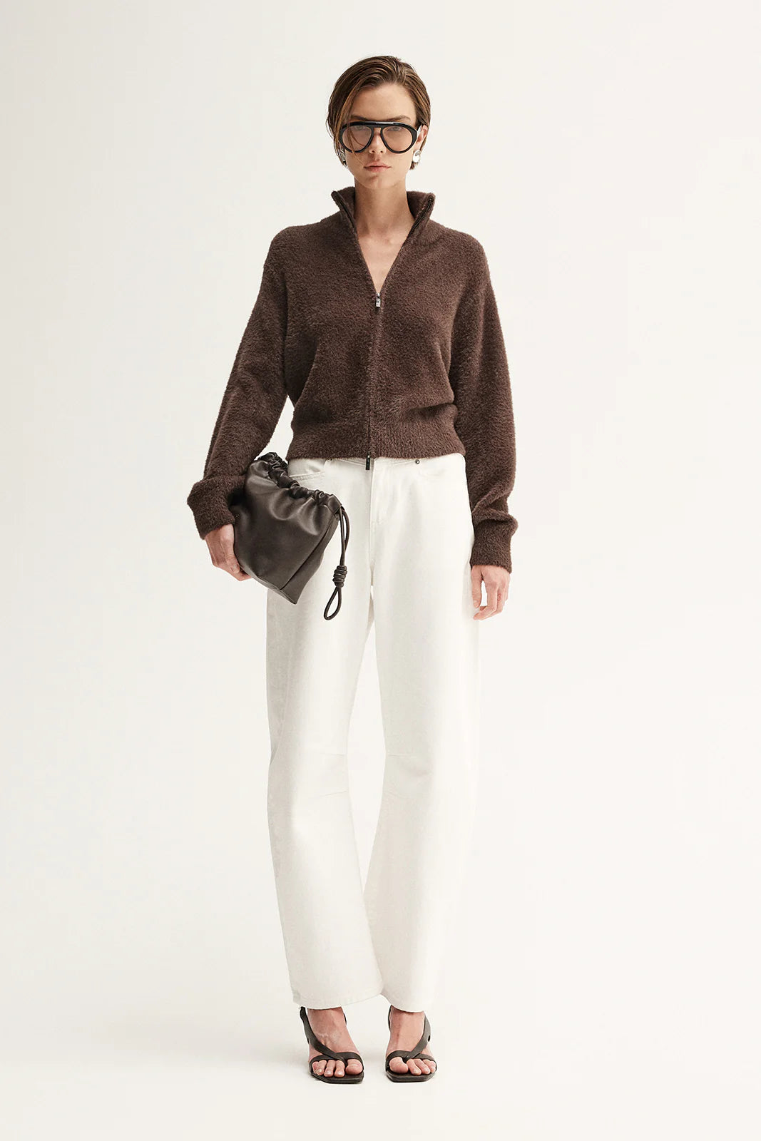 Leon Knit Cardigan in Chocolate Elka Collective