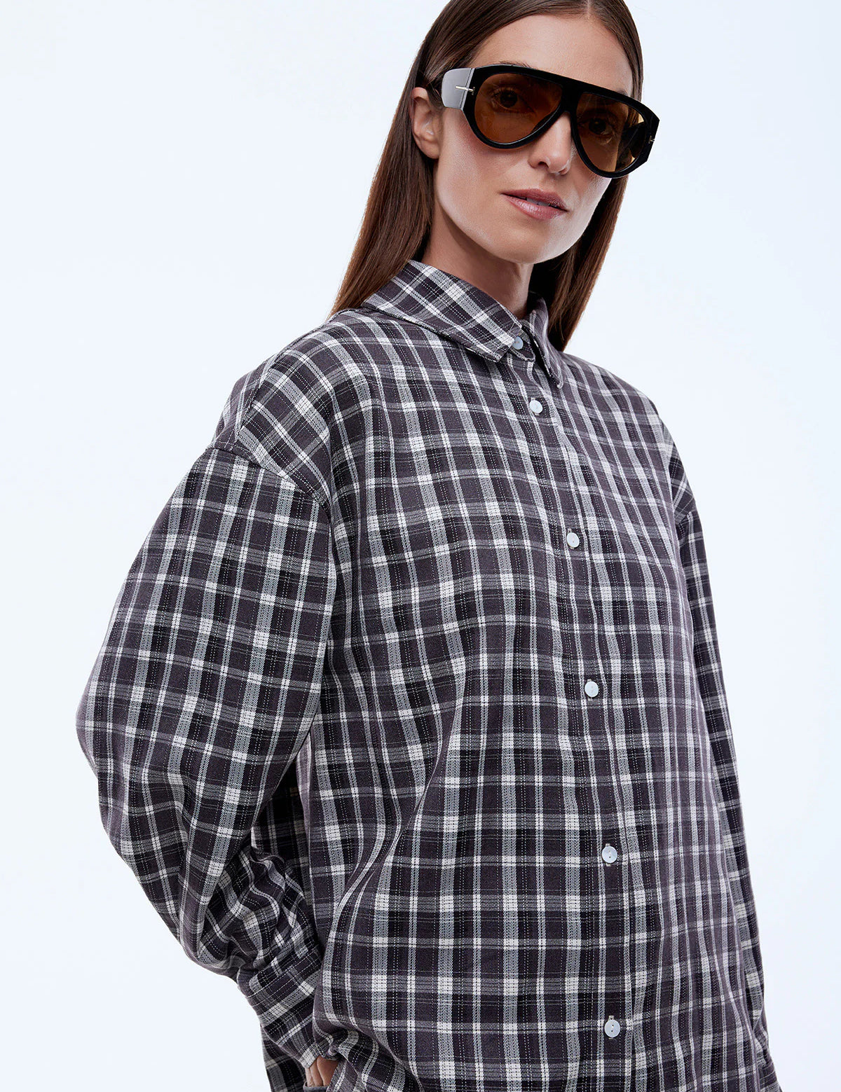 Gigi Check Shirt in Charcoal Ena Pelly