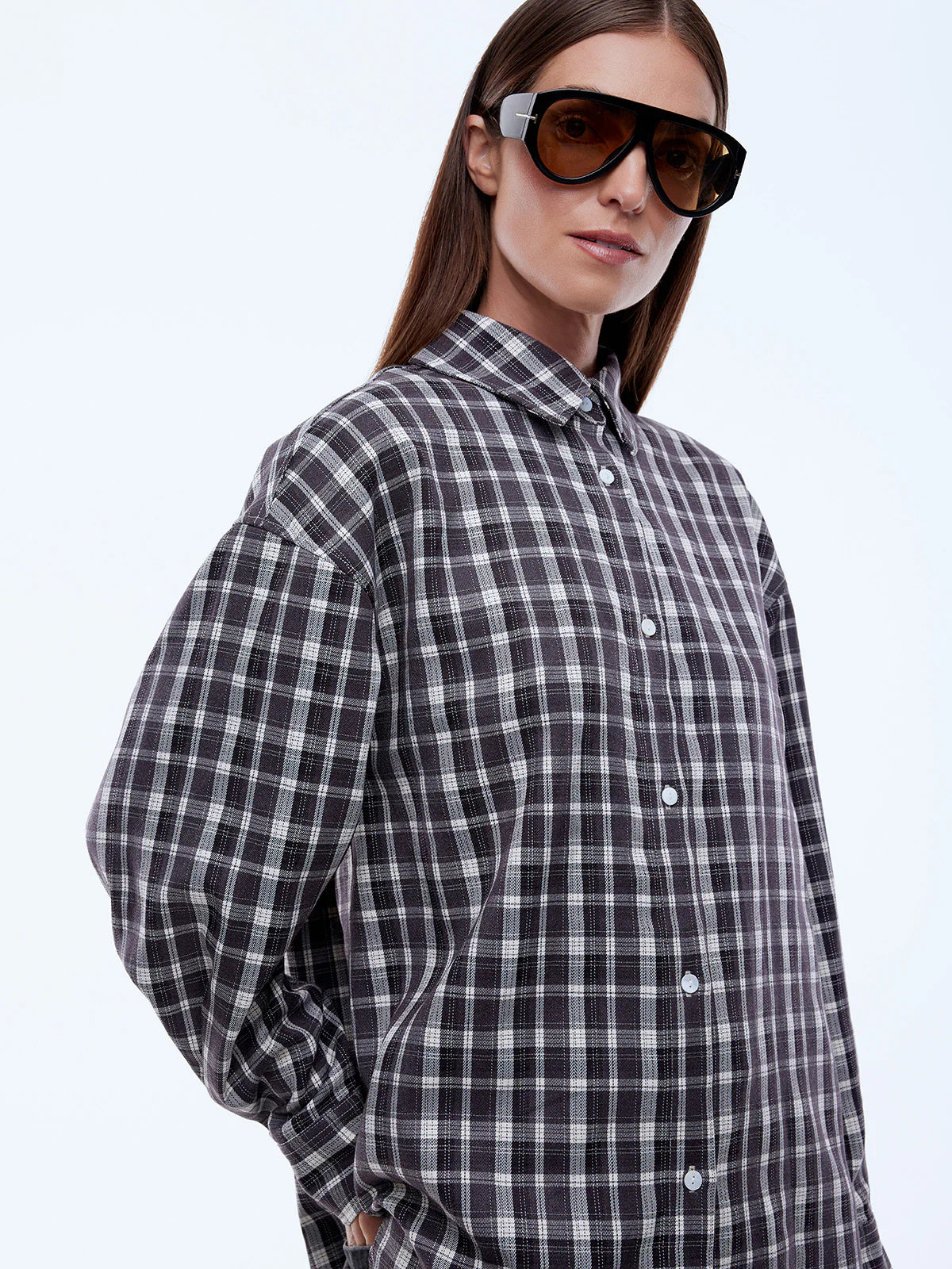Gigi Check Shirt in Charcoal Ena Pelly