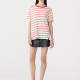 Stripe Boyfriend T-Shirt in Red