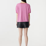 Layered Neck T-Shirt in Boysenberry/Red BASSIKE