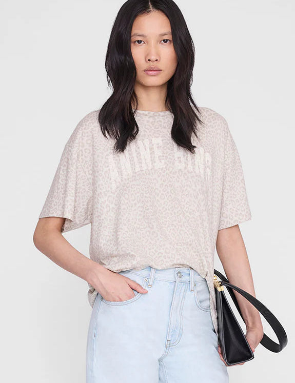 Cade Tee in Wash White Leopard ANINE BING