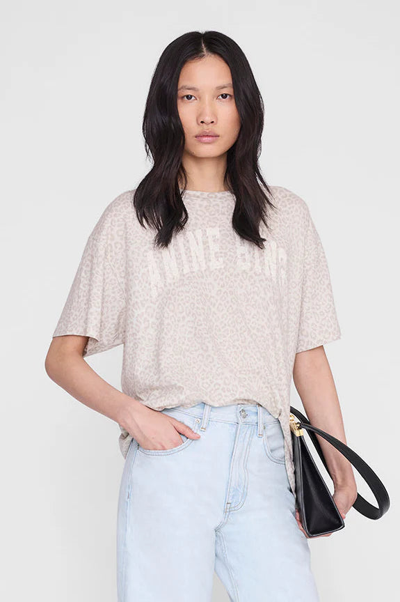 Cade Tee in Wash White Leopard ANINE BING
