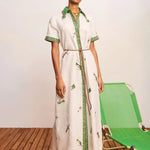 Wanda Embroidered Shirt Dress in Ivory Alemais