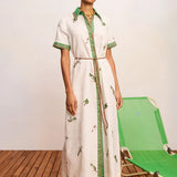 Wanda Embroidered Shirt Dress in Ivory Alemais