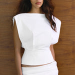 Shelley Top in White Bayse Brand