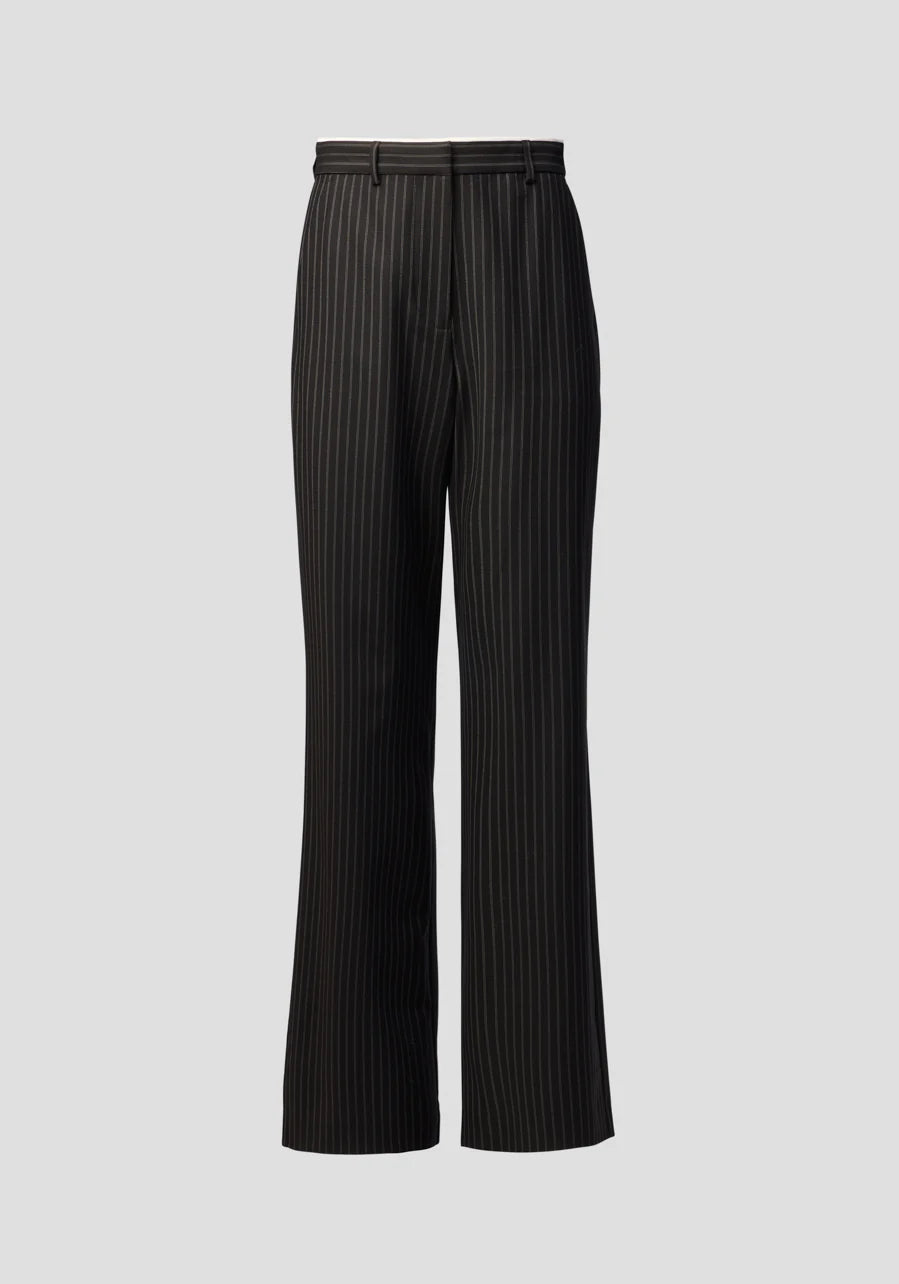 Thorpe Trouser in Black Pinstripe Viktoria + Woods