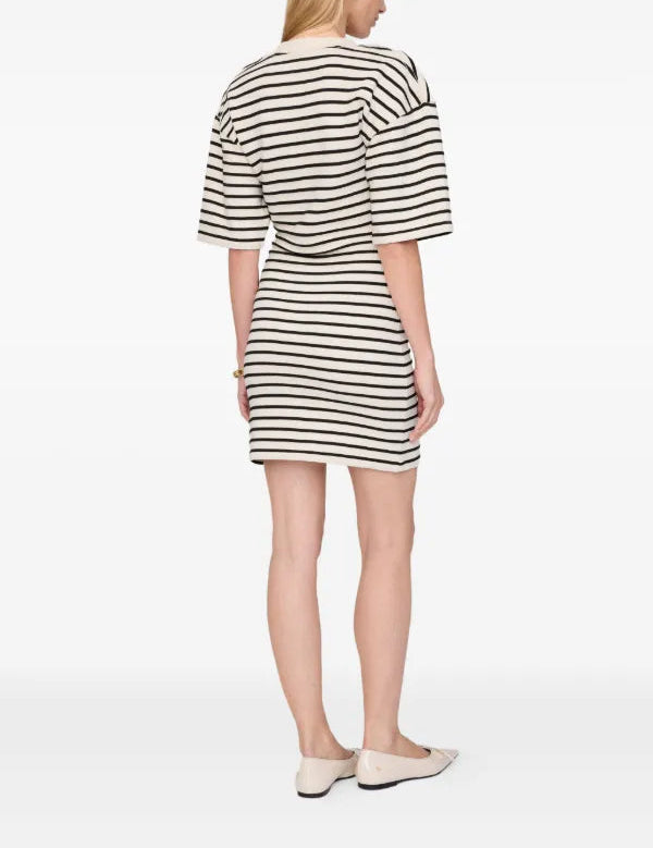Mona Dress in Black Stripe French Terry Anine Bing