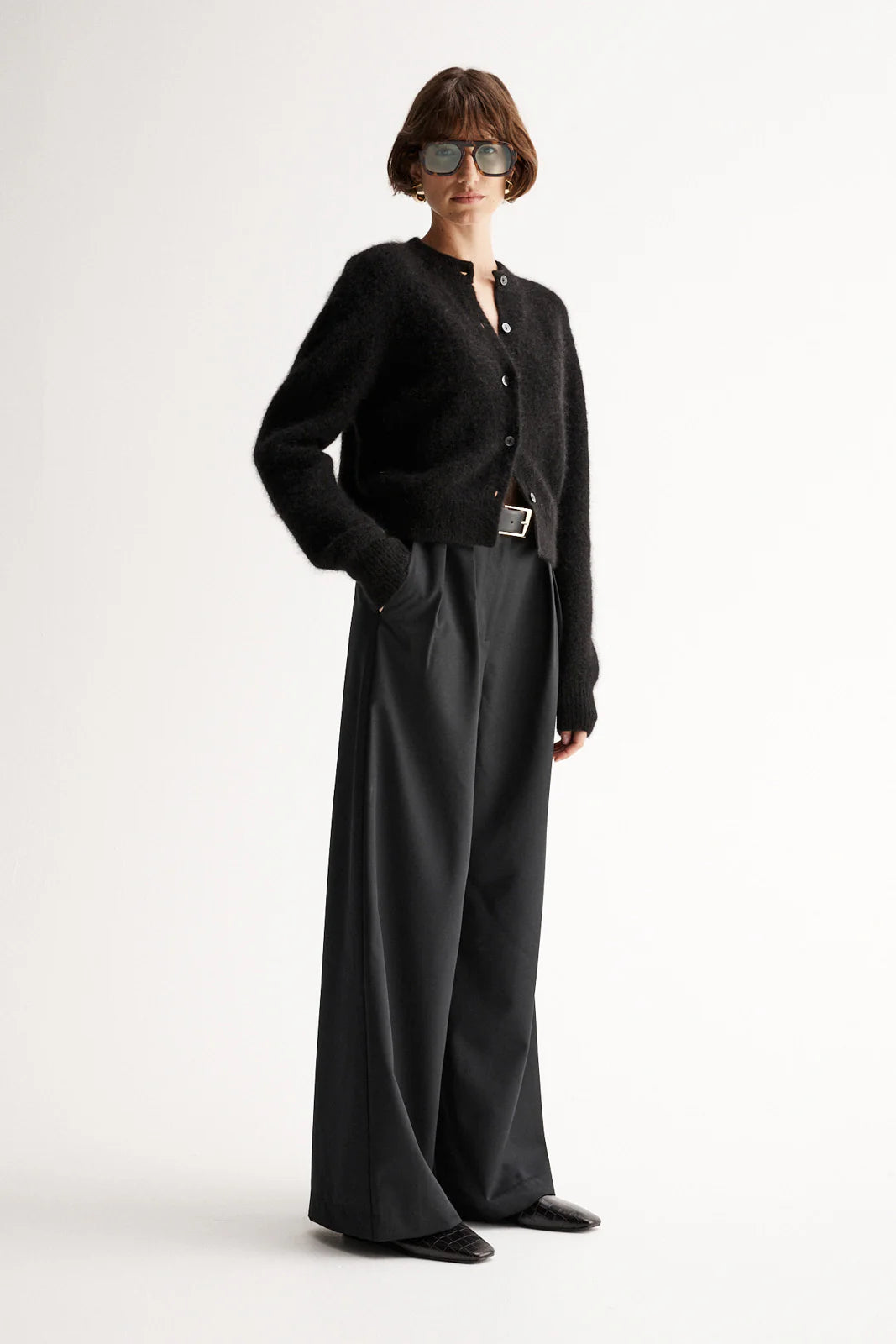 Abigail Knit Cardigan in Black Elka Collective